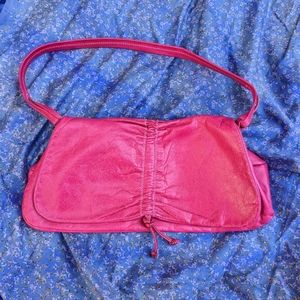 SOLD DIMONI Leather Shoulder Baguette Bag Hot Pink | Y2K Barbiecore-Style